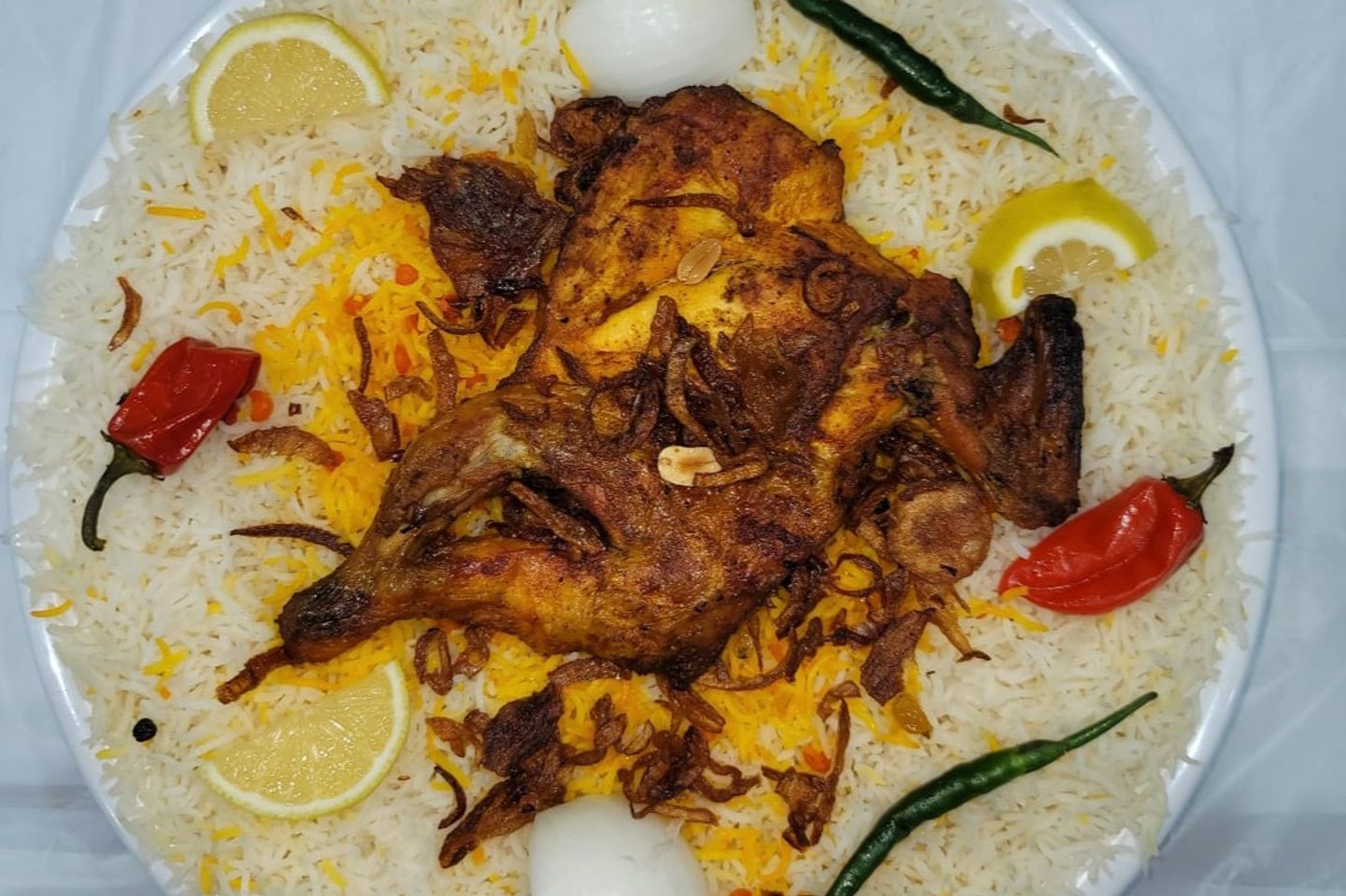 Madhbi Chicken And Peshawar Rice   Half A Chicken