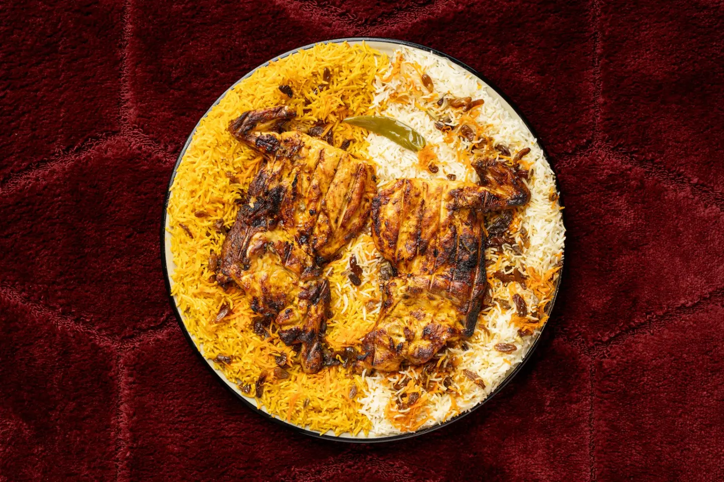 حبة على الفحم مع أرز