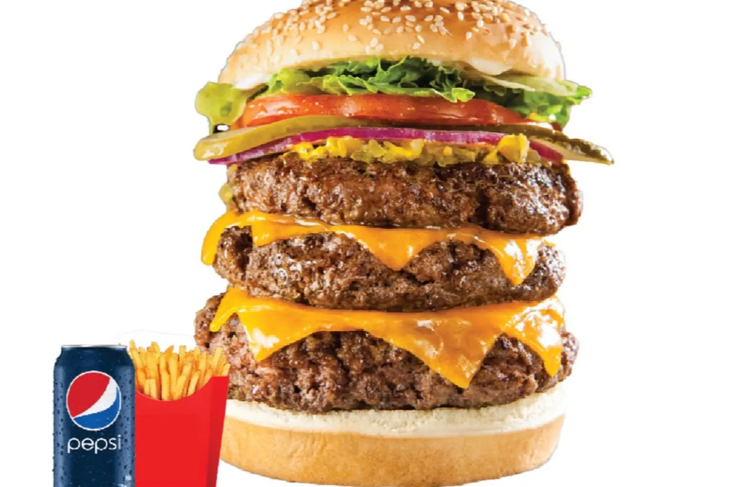 وجبة برجر تربل