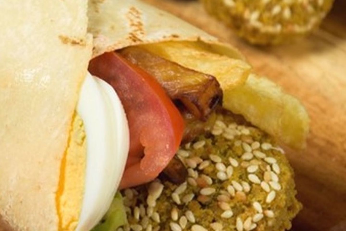 Falafel Sandwich With Boiled Eggs