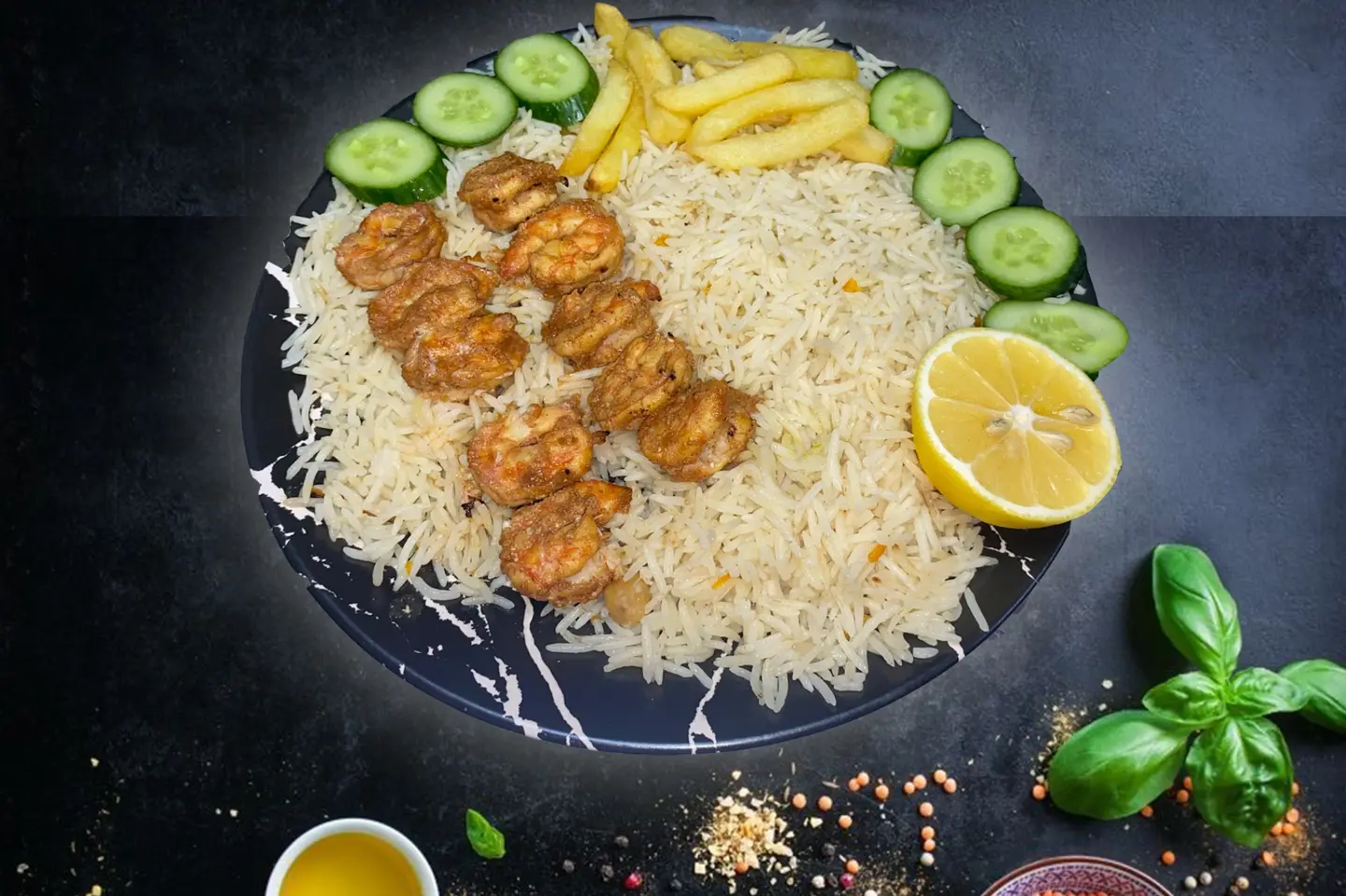 وجبة جمبري مشوي