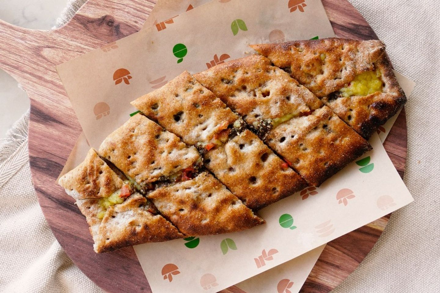 Vegan Cheese Zatar And Tomatoes Fatira