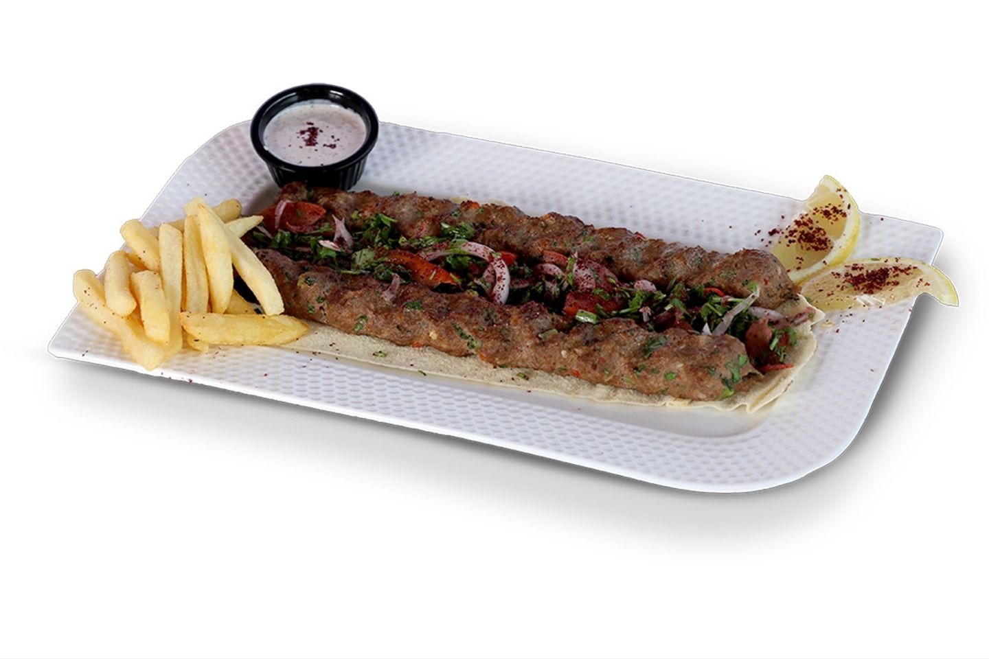 Kabab Meat Plate With Sauce And Potato