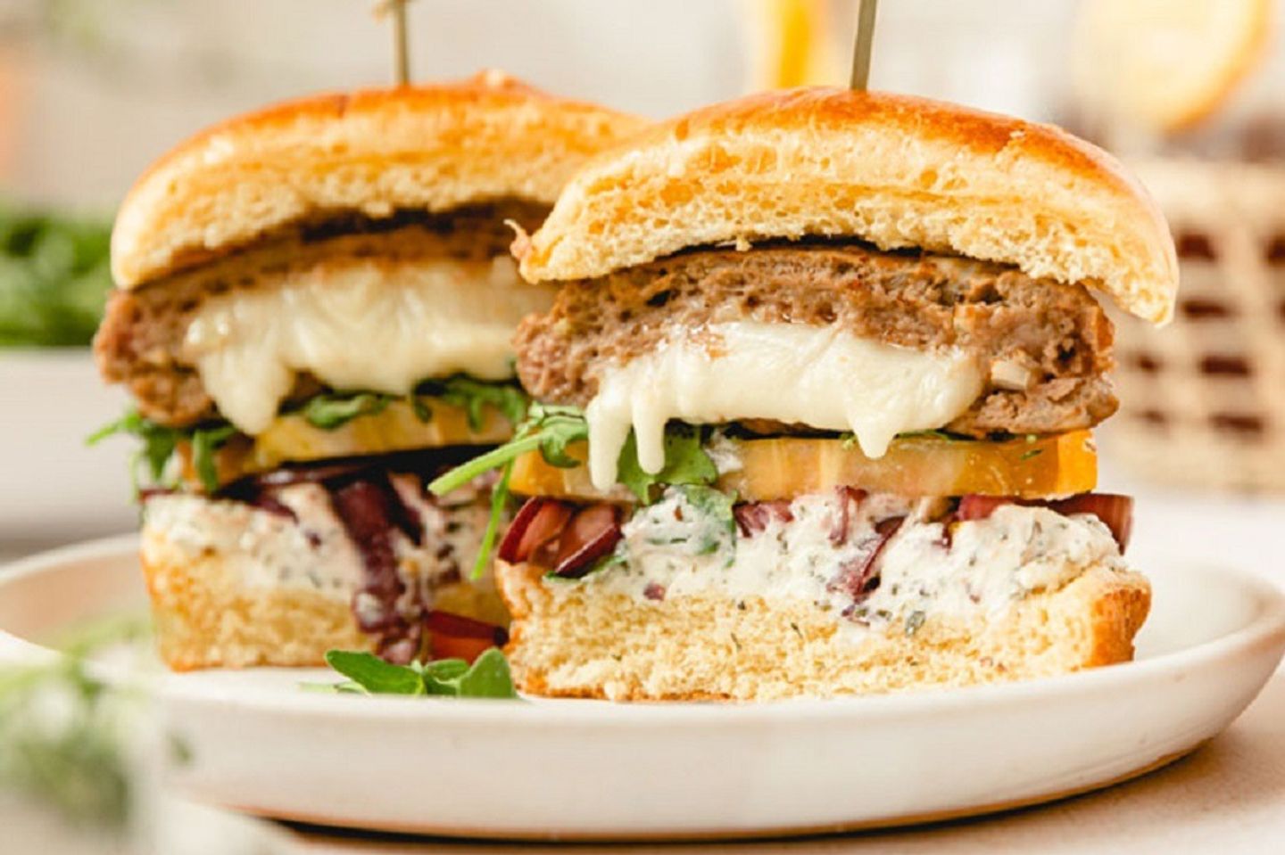 Stuffed Chicken Burger With Cheese Sandwich
