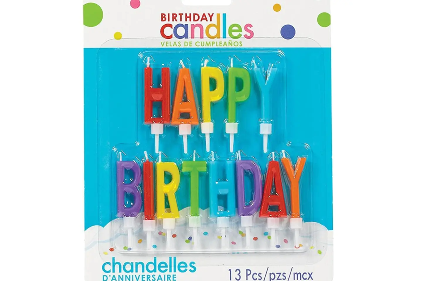 Happy Birthday Letter Candles, Size 7 Cm, 13 Pieces