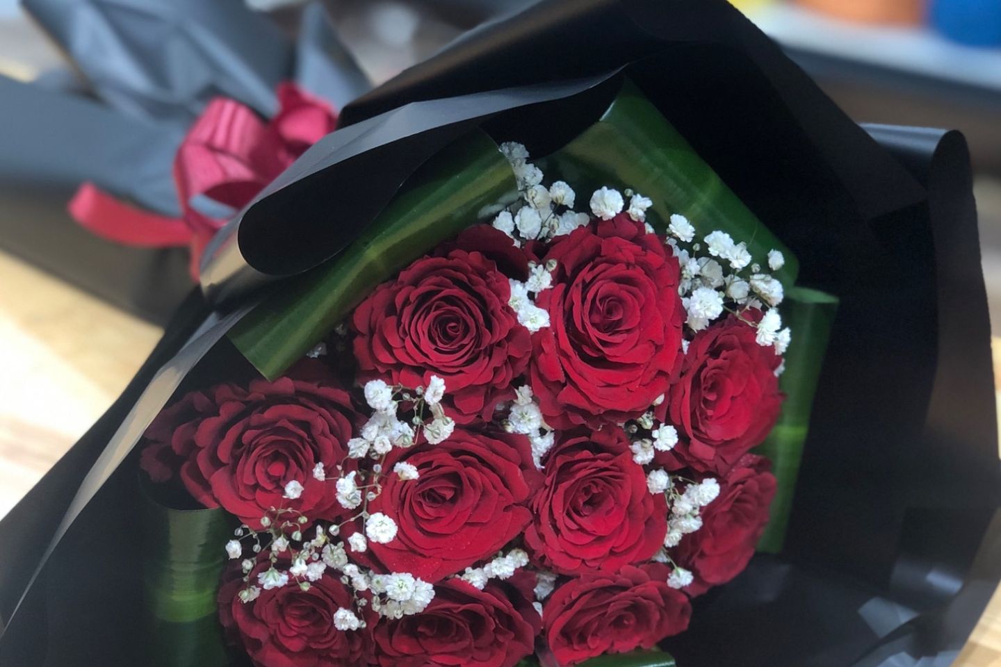 بوكيه ورد احمر