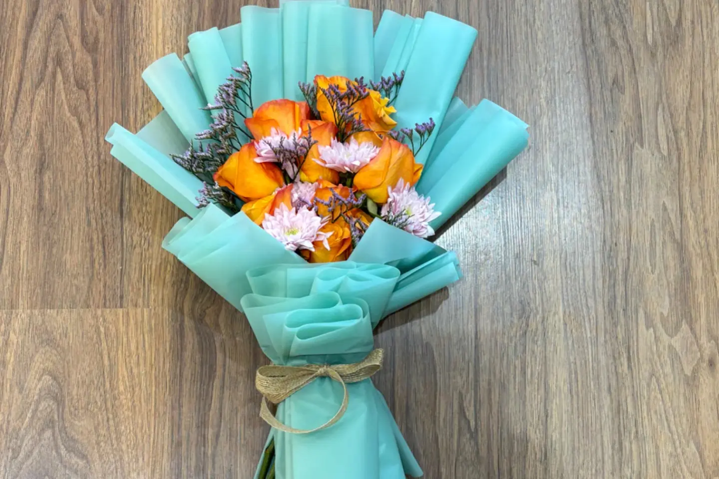 باقه ورد اورنج تغليف سماوي