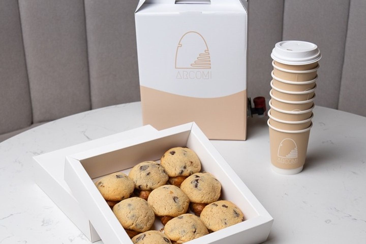 Cookies Croissant Box With Coffee