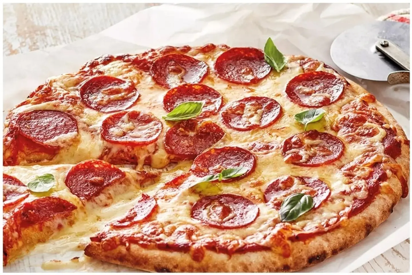 Meat Pieces And Pepperoni Pizza