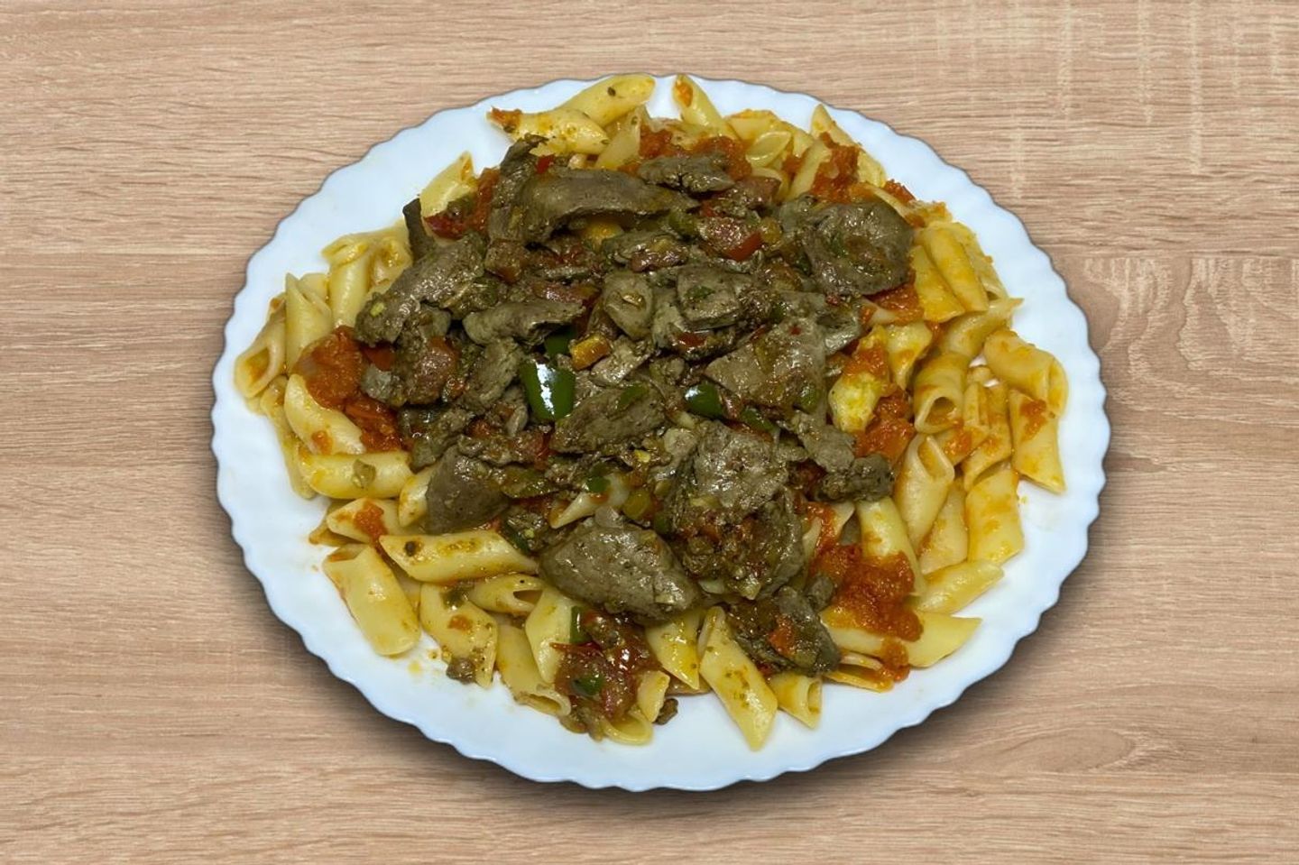 طاجن مكرونة بالكبدة