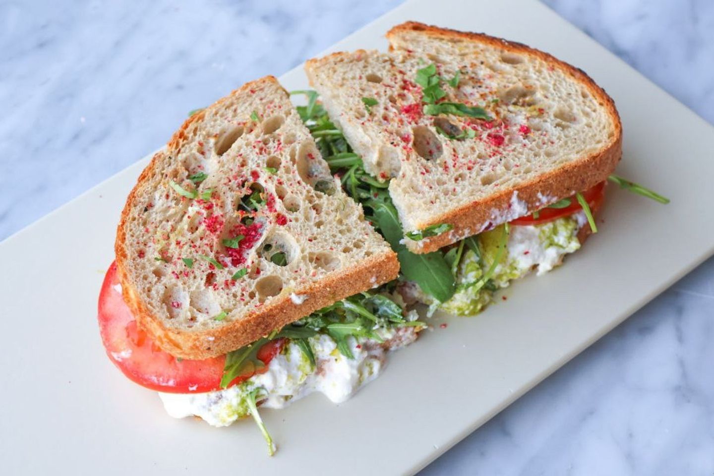 Burrata On Olive Bread Toast
