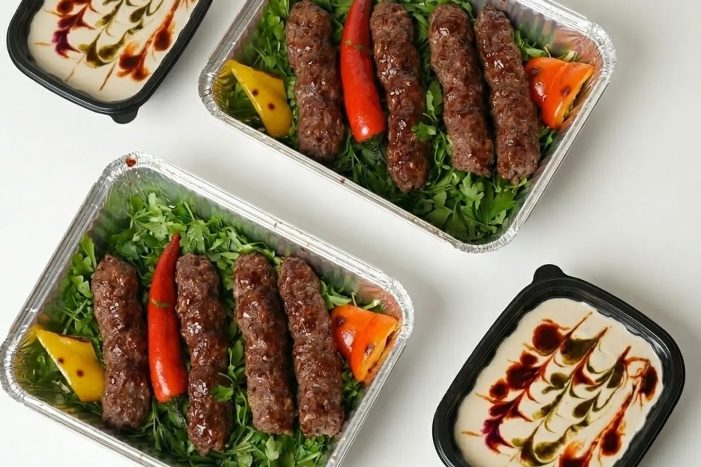 ٢ كباب لحم + ٢ طحينة + خبز