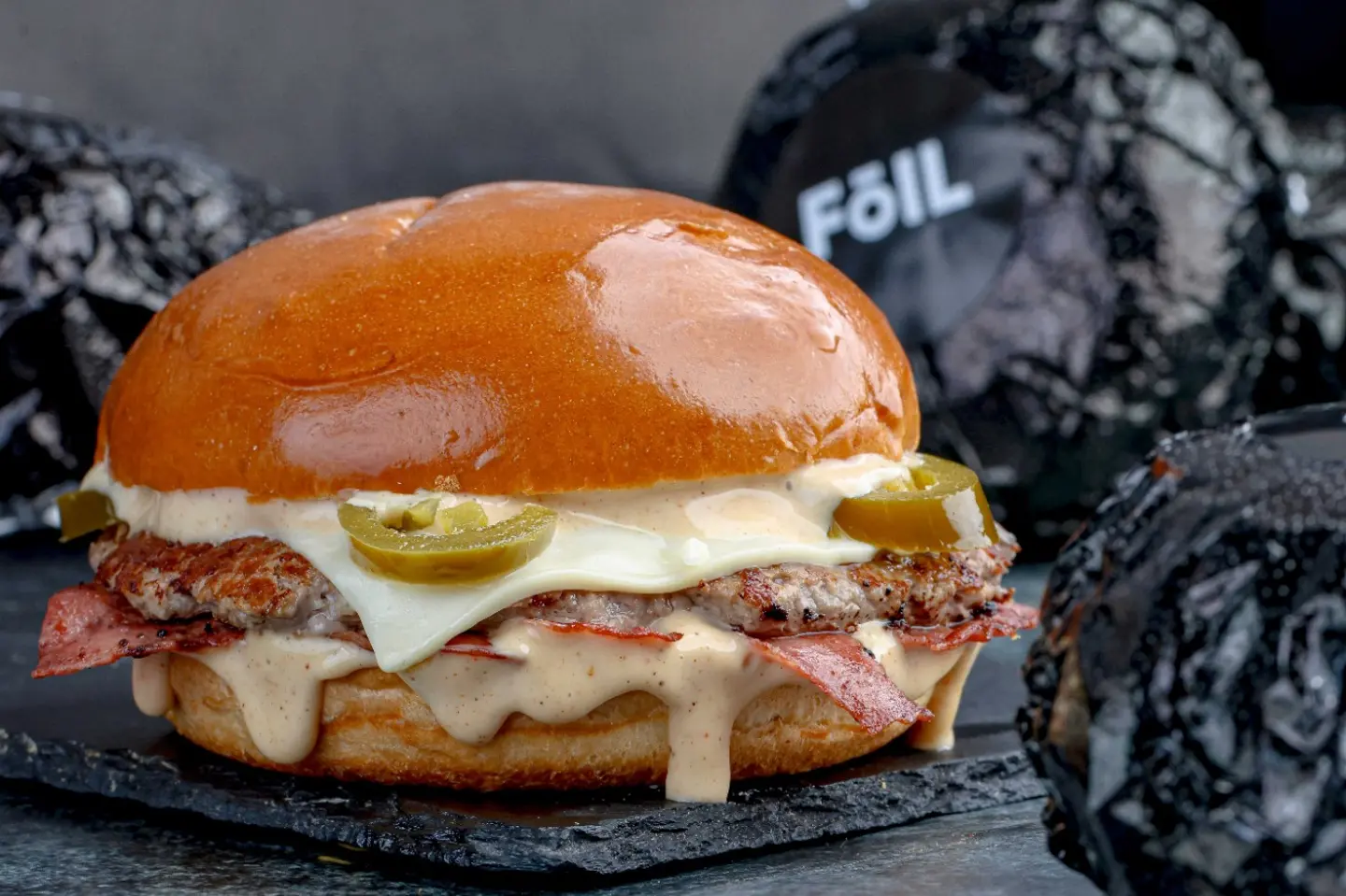 Foil Bacon And Jalapeno Burger - Double