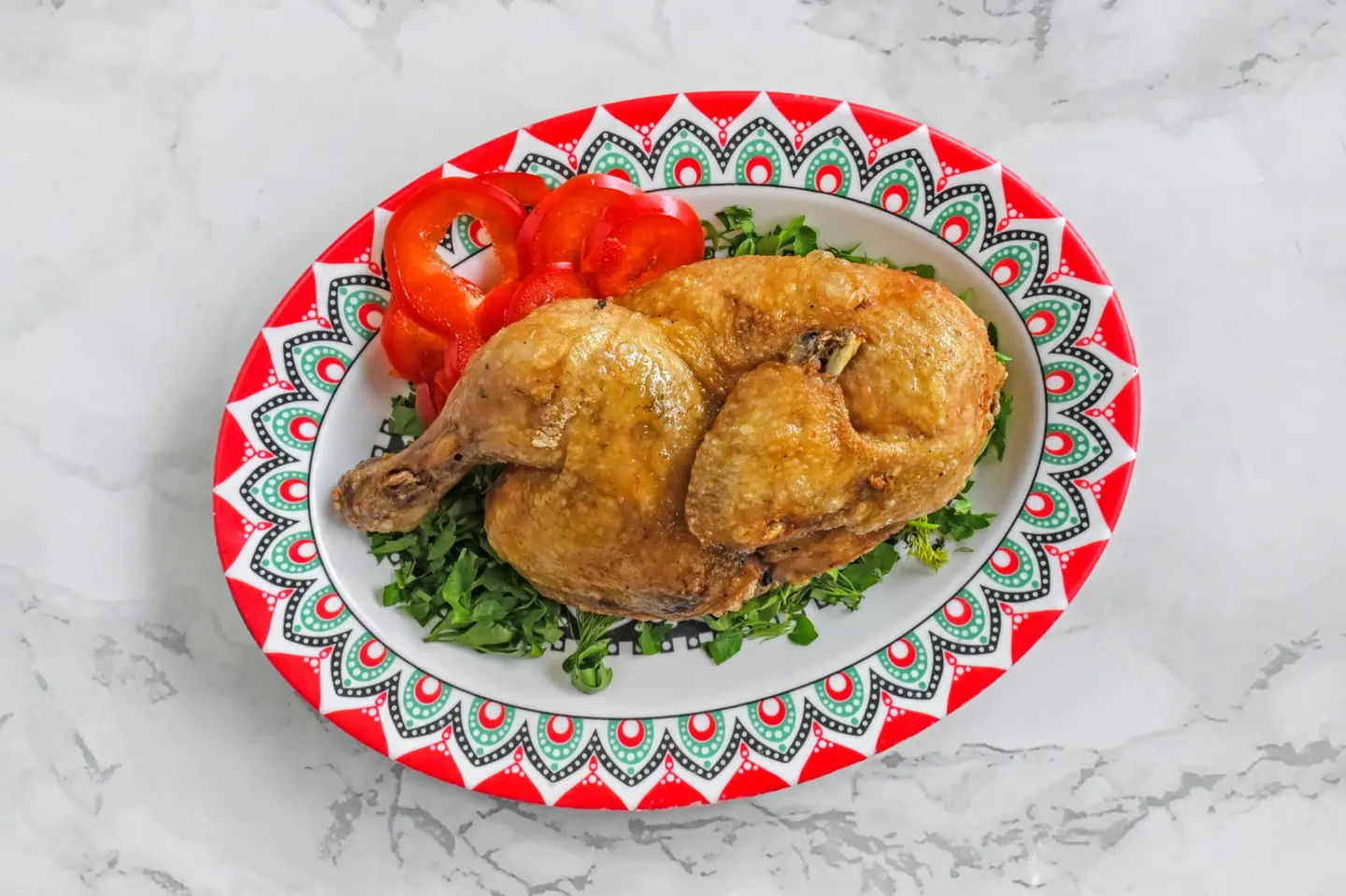 ربع دجاج محمر سادة