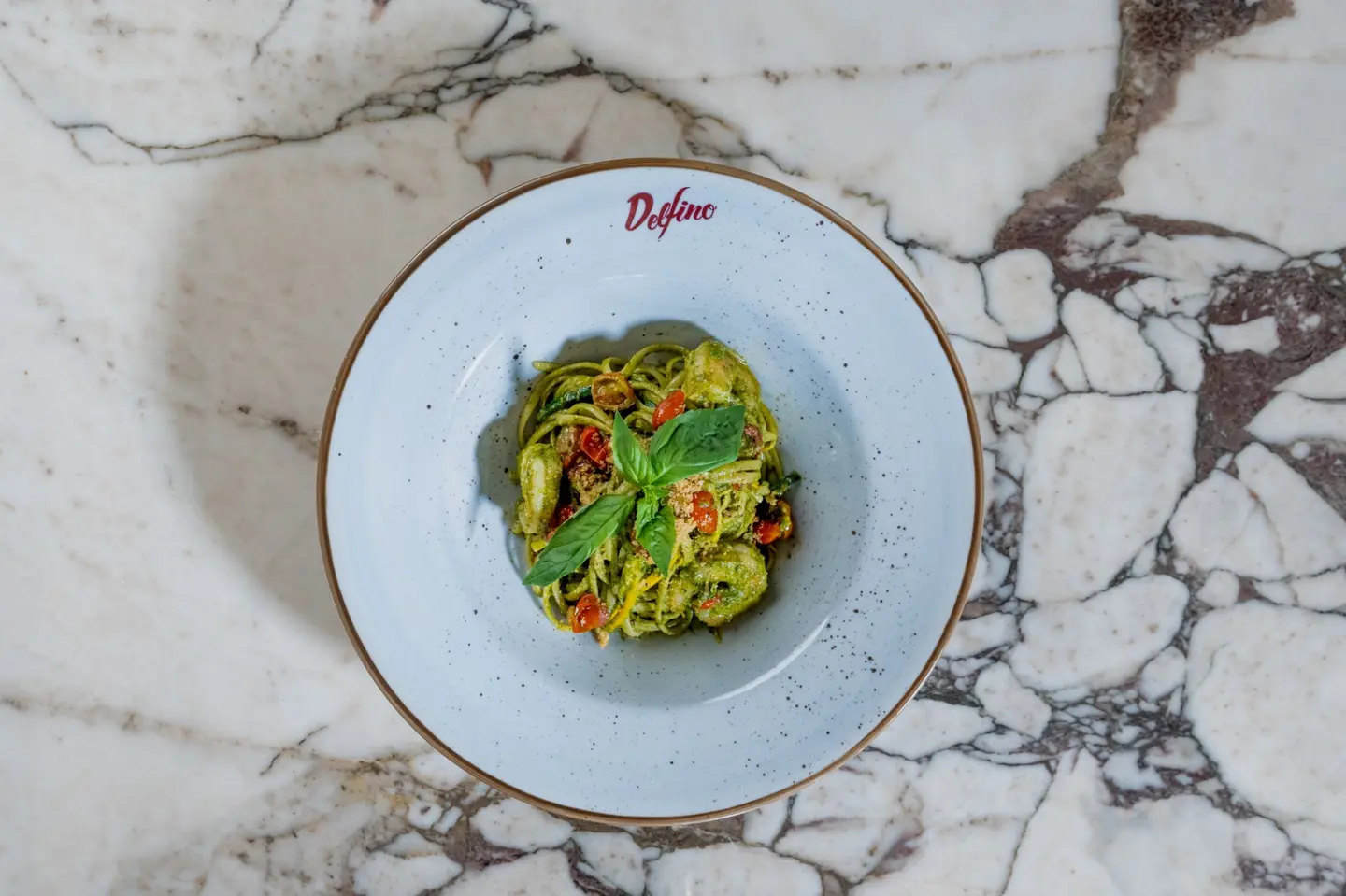 Linguine Al Pesto Gamberoni E Zucchine