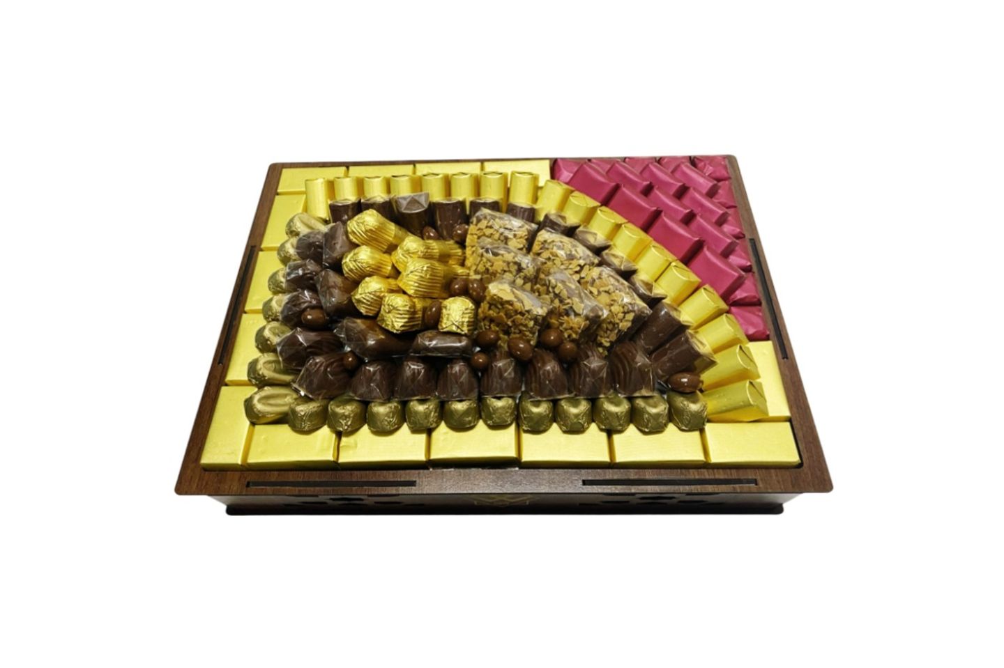 Rectangular Brown Tray With Chocolate