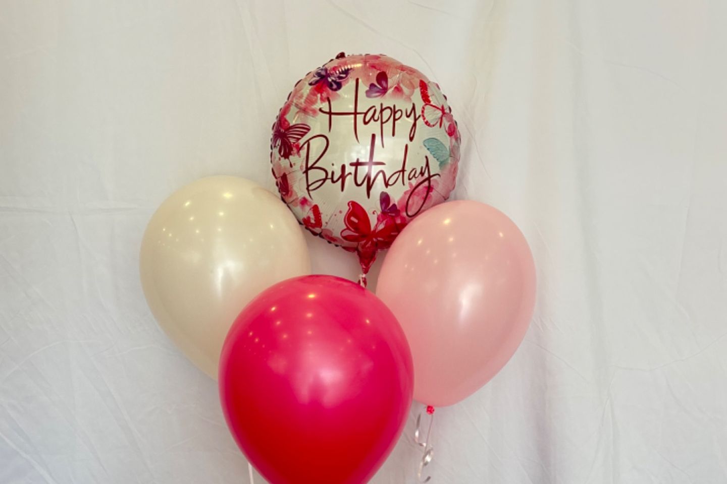 Happy Birthday Pink Butterfly Balloons