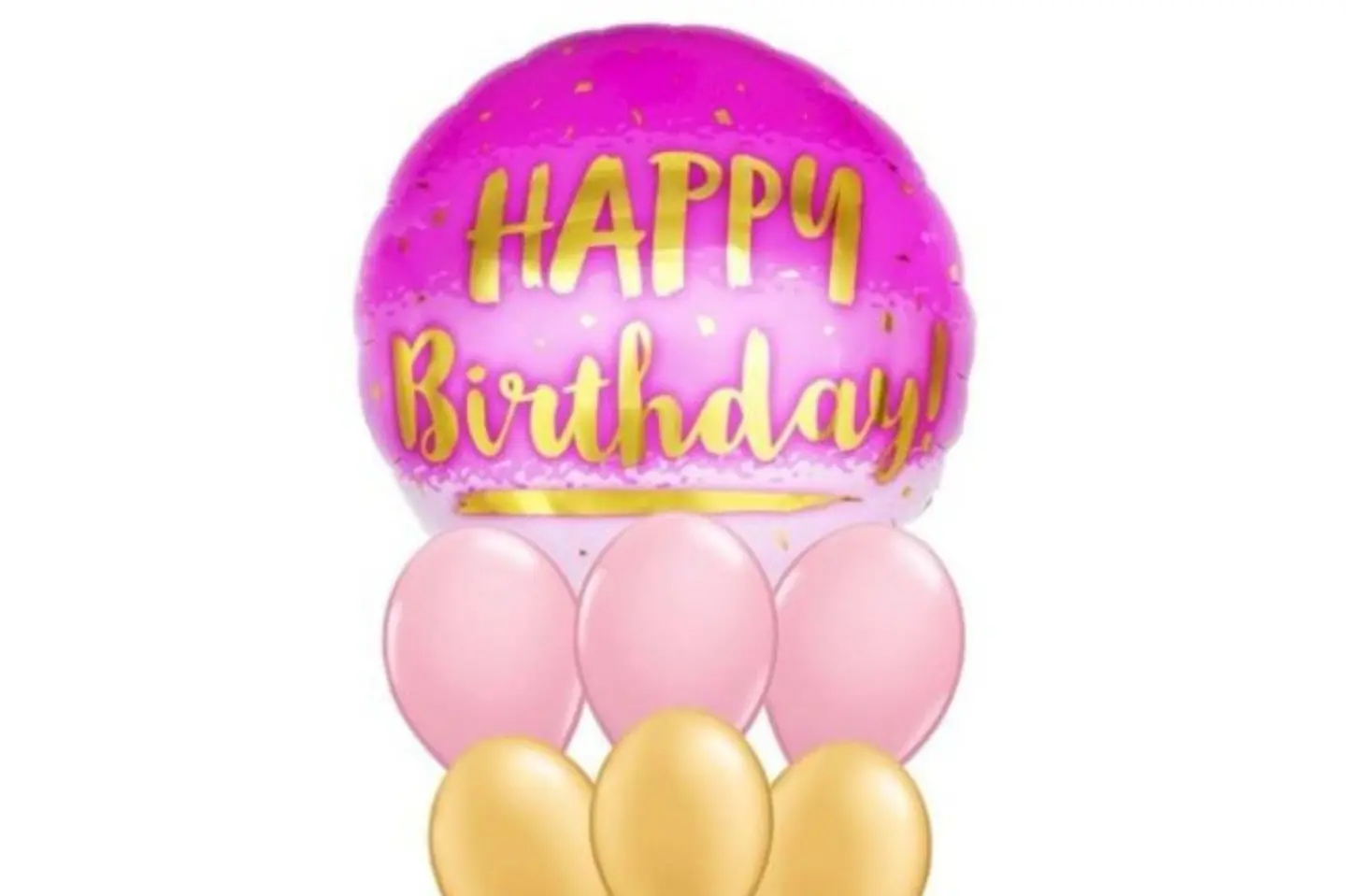 باقة عيد ميلاد وردية وذهبية