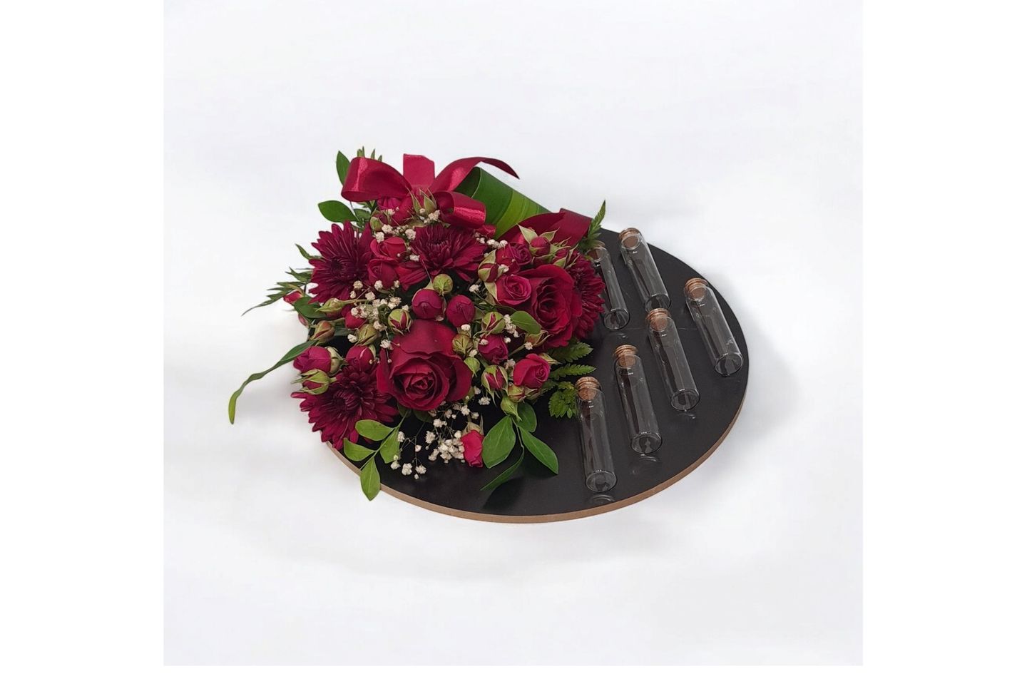 Natural Rose Stand With Glass Tubes