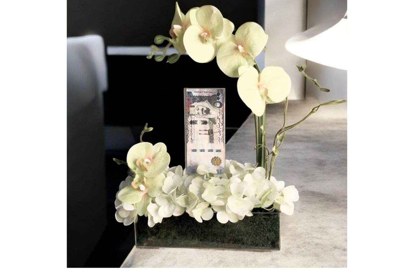 Acrylic Box With Artificial Rose