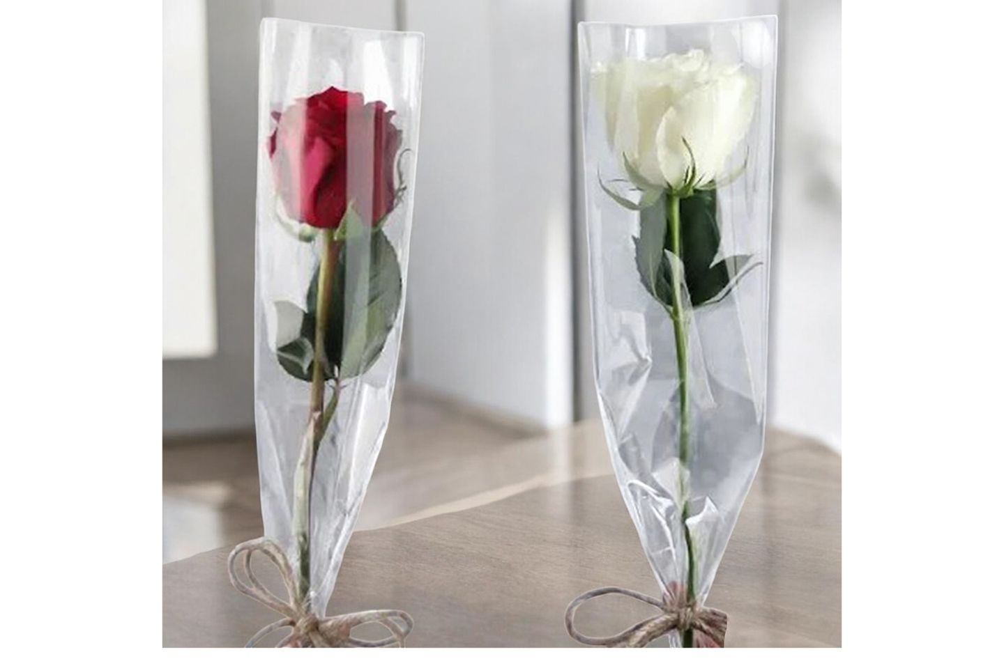 Gorgeous Rose With Cellophane Wrapping