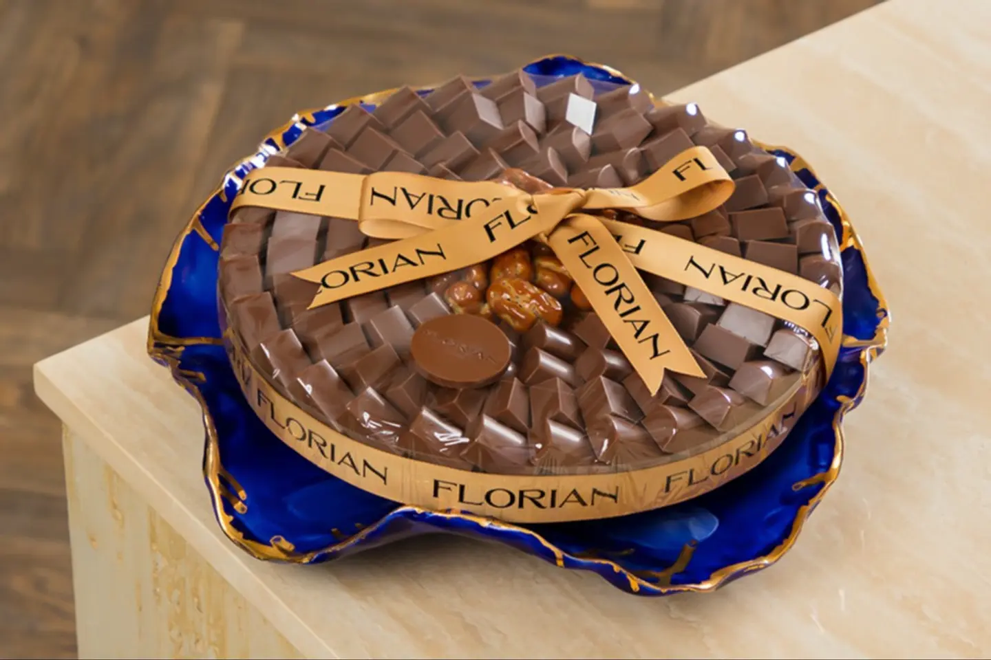 Chocolate Ceramic Tray Square   Blue