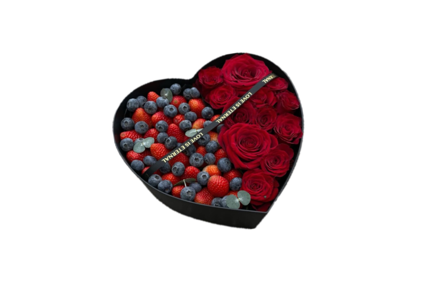 قلب ورد وفواكه