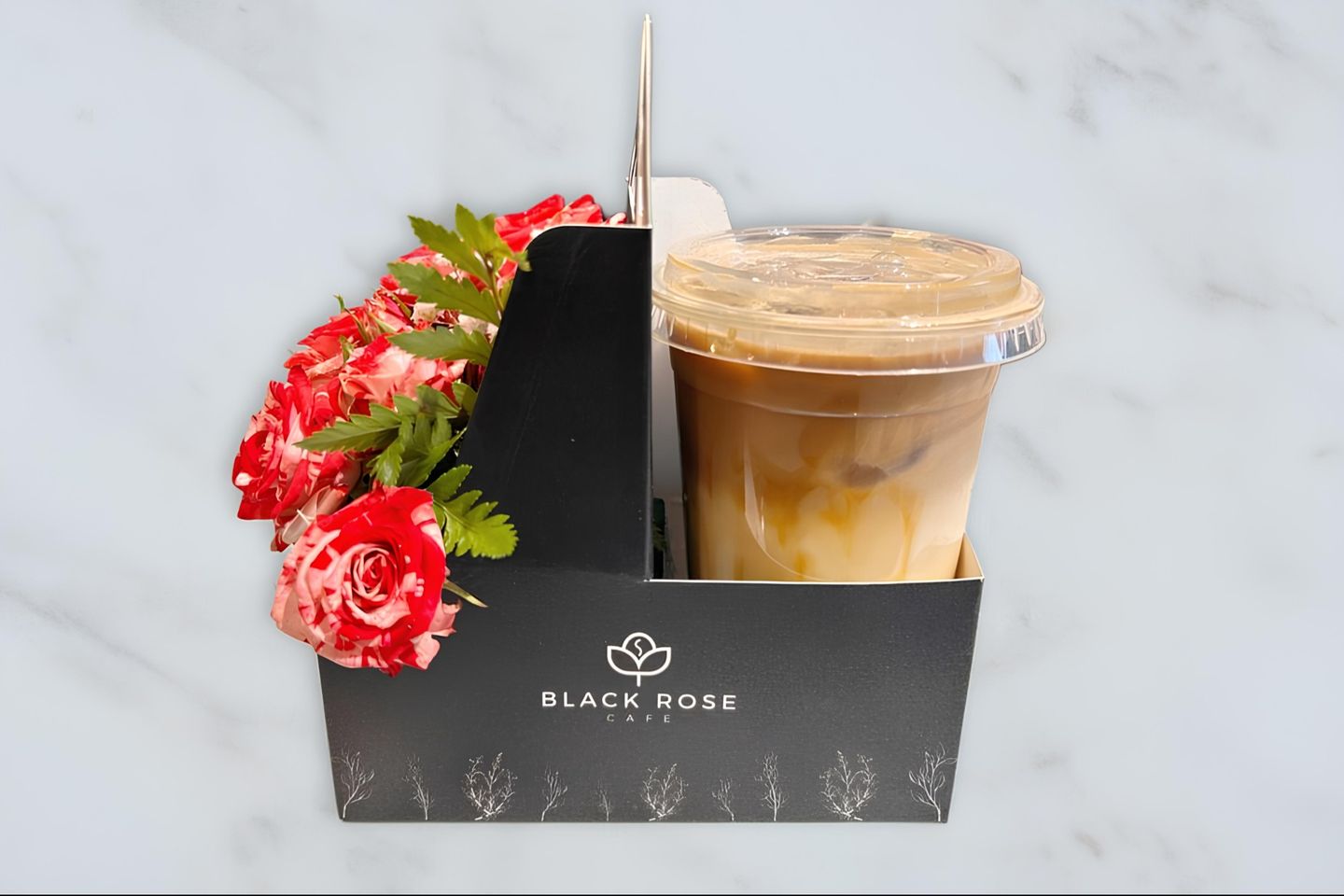 Cold Spanish Latte With Large Rose Holder - Spanish Latte With Large Rose Holder