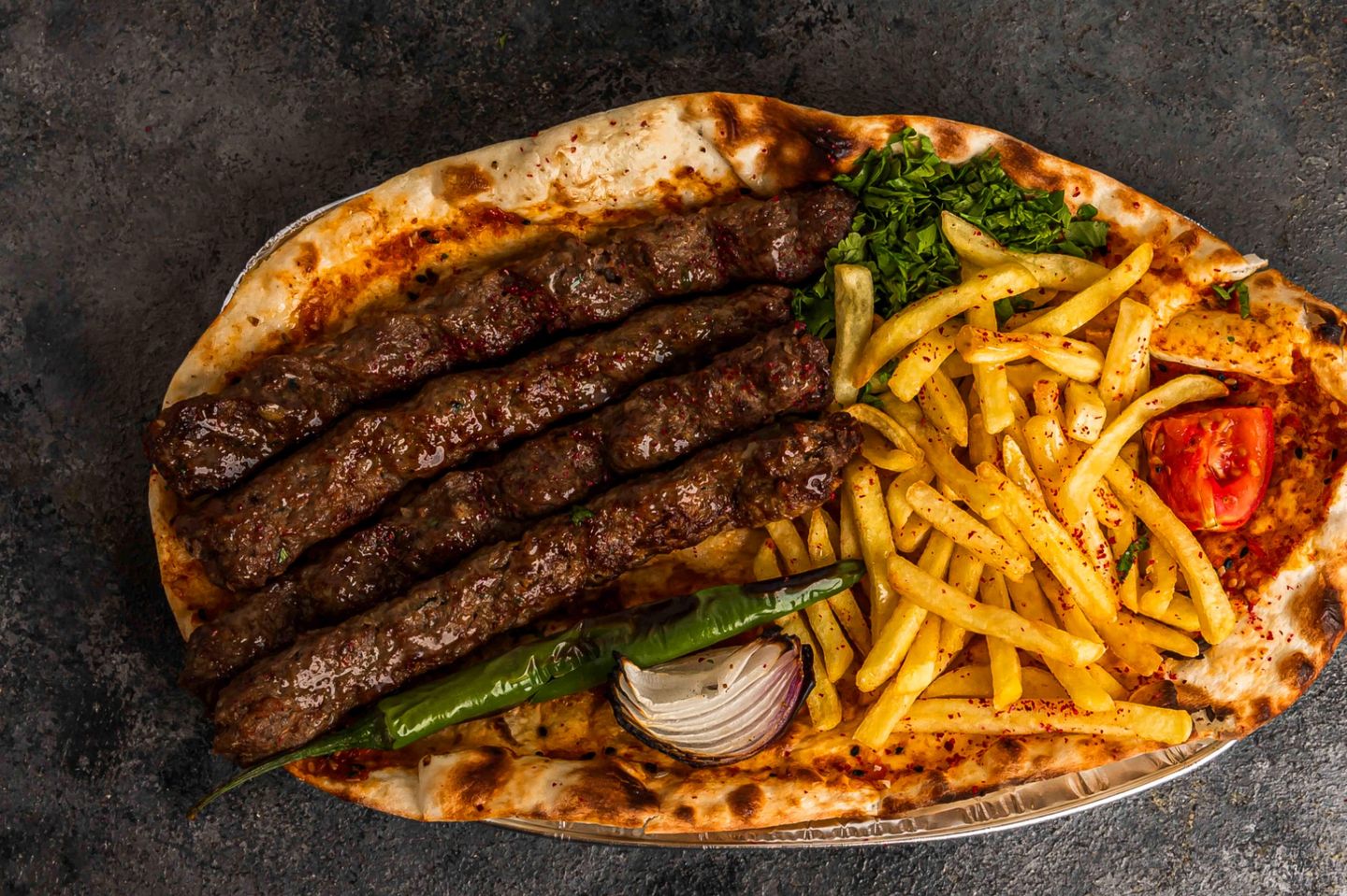 Meat Kebab Platter With 4 Skewers