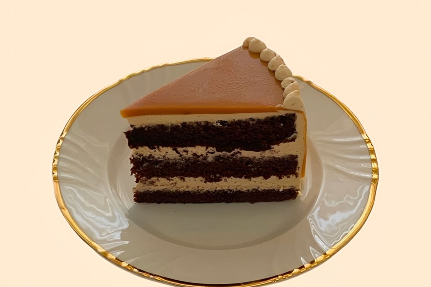 قطعة كيك كراميل
