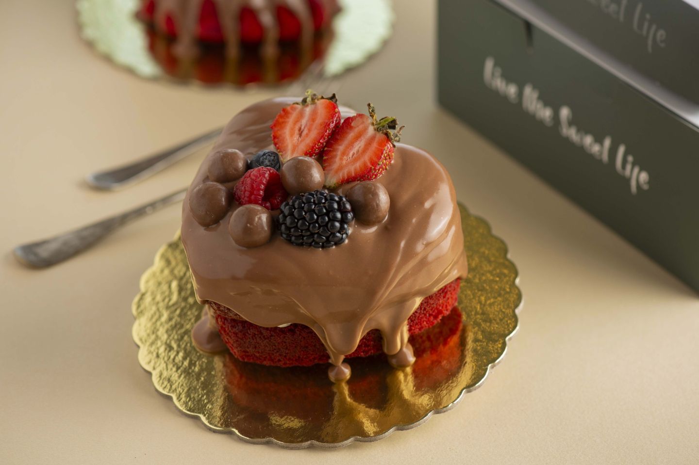 Red Velvet Double Up Heart Cake