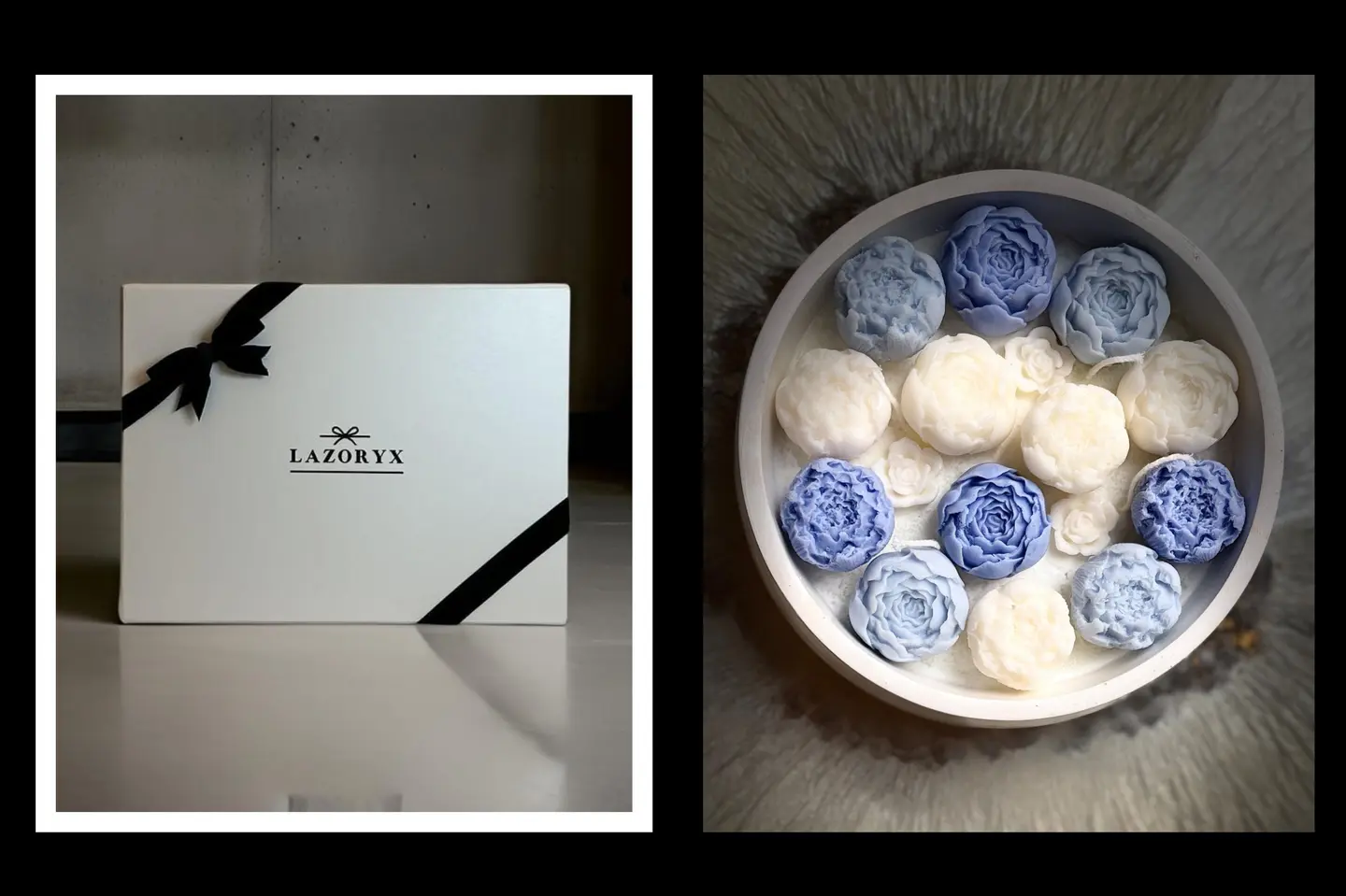 شمعة من الورود باللون الشتاء المعطرة في بوكس هدايا فاخر