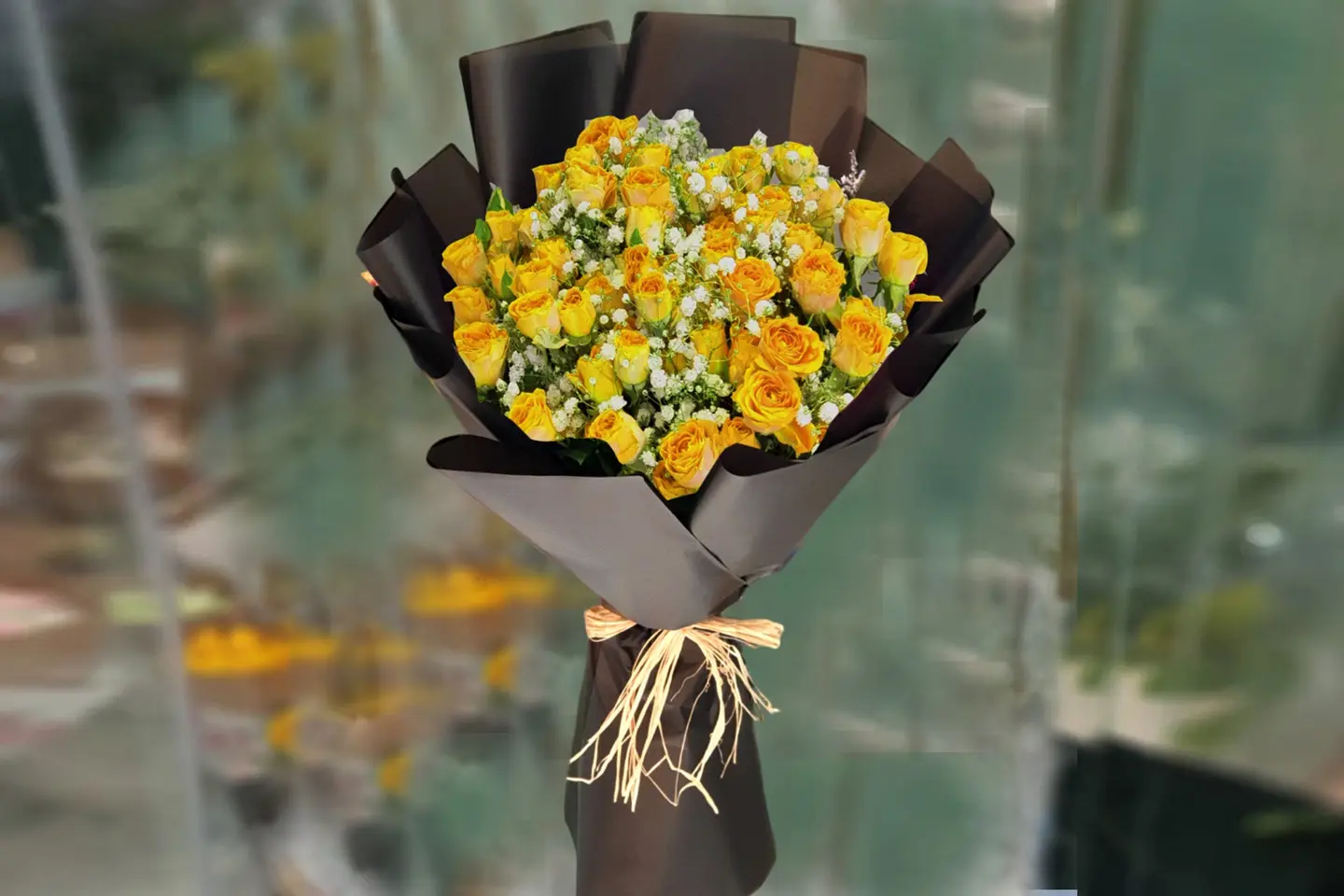 Baby Rose Bouquet   Yellow
