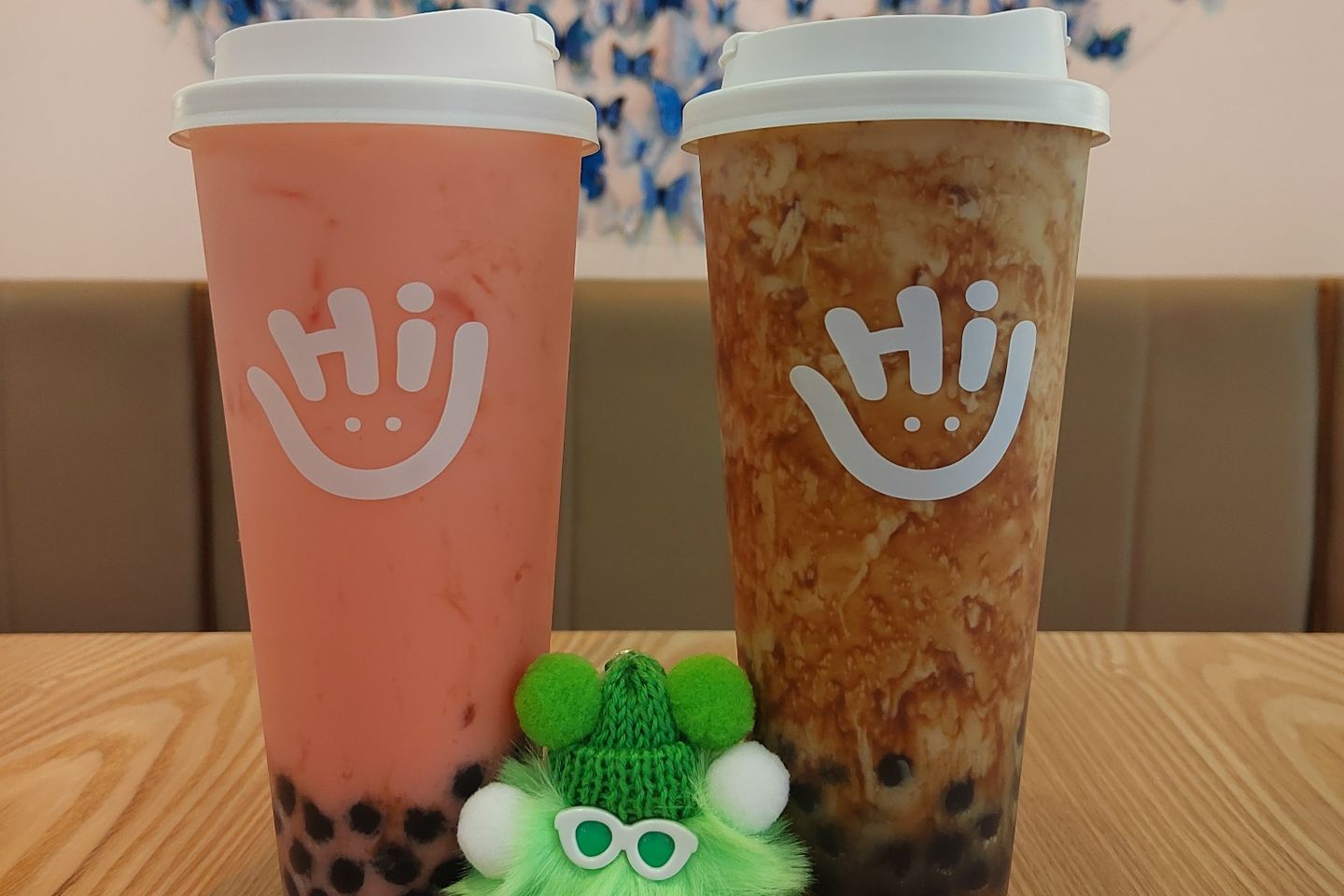 Strawberry Boba Tea + Brown Sugar Milk Tea