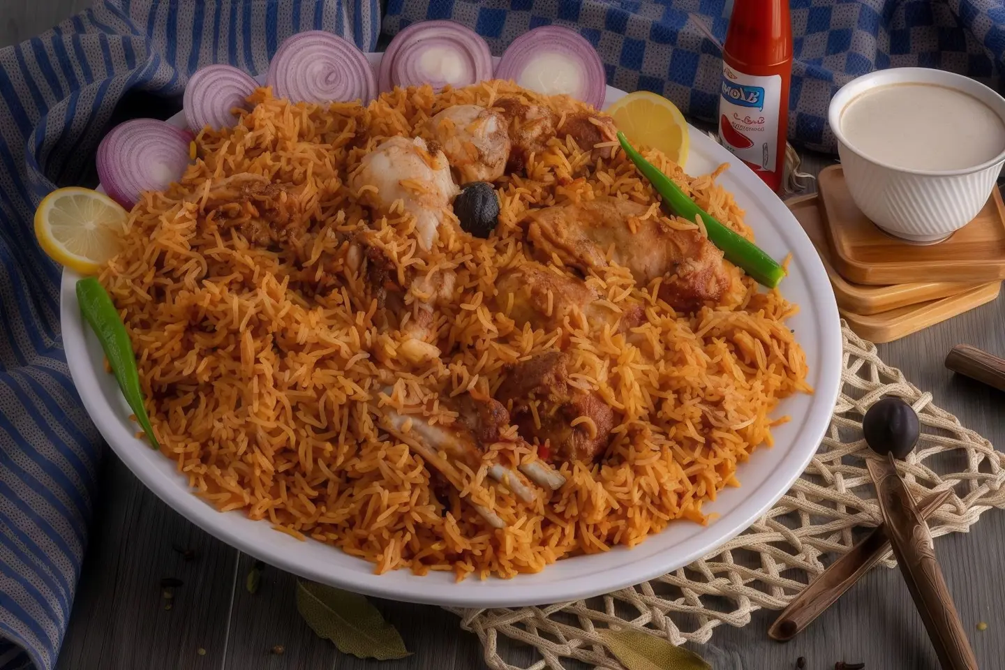 ربع دجاج بريانى