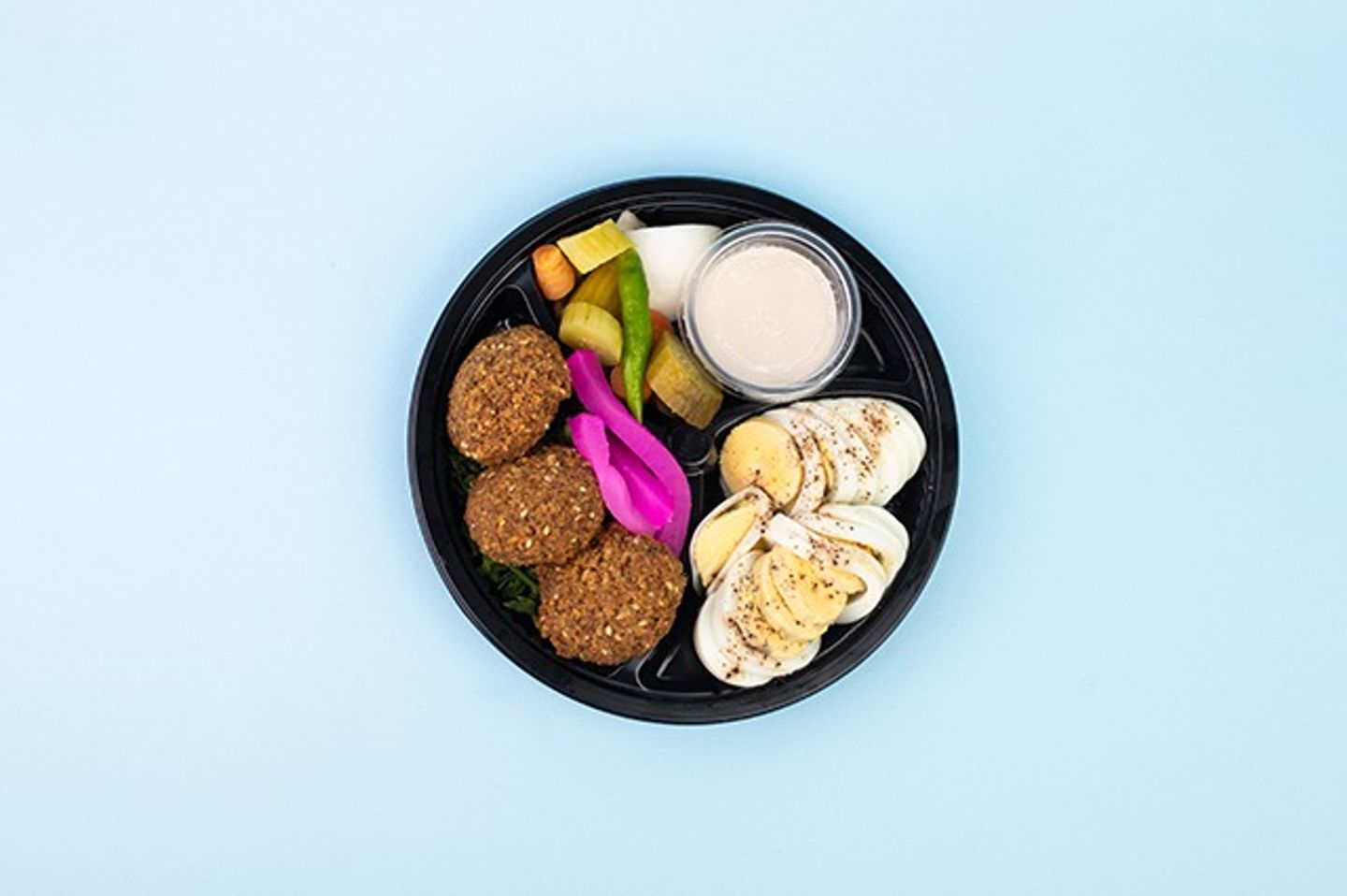 Boiled Eggs W/Falafel Dish