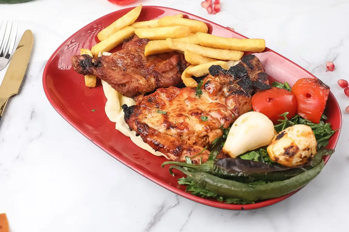نص دجاج مسحب بدون أرز