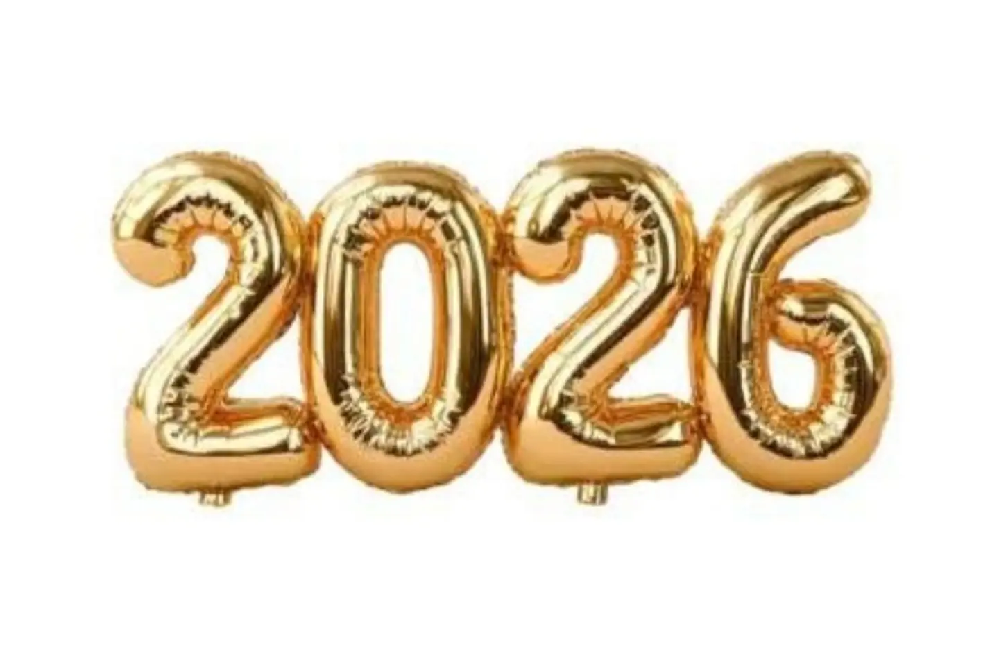 بالون هيليوم كبير ٢٠٢٦ ذهبي