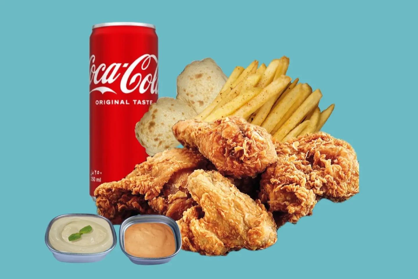 Broasted Chicken With Soft Drink