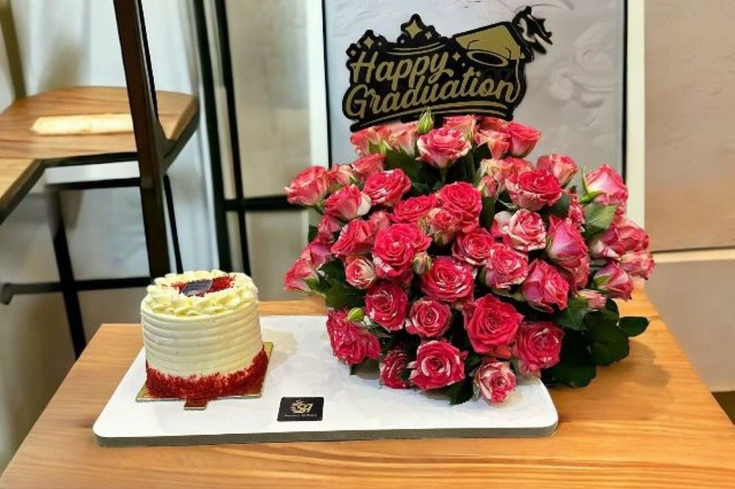Double Color Baby Rose With Graduation Decoration