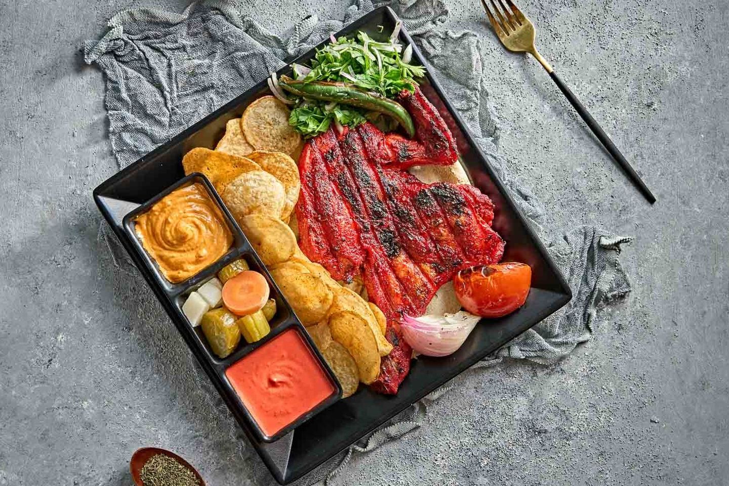Half Chicken Tandoori With Potatoes