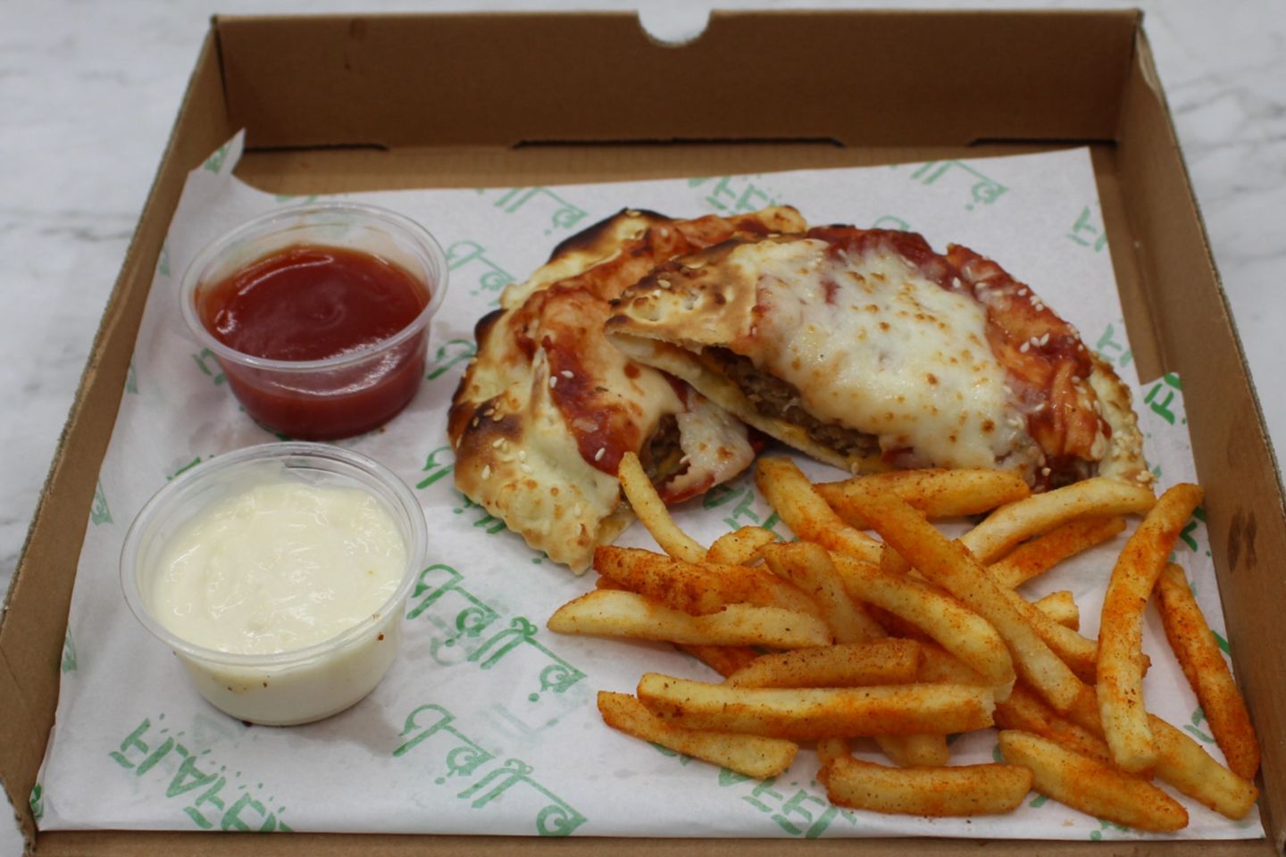 Chicken Pepperoni Burger Pie
