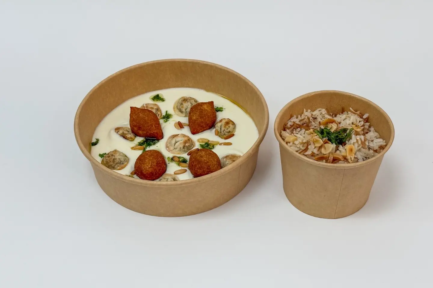 Kebbeh And Shish Barak With Rice