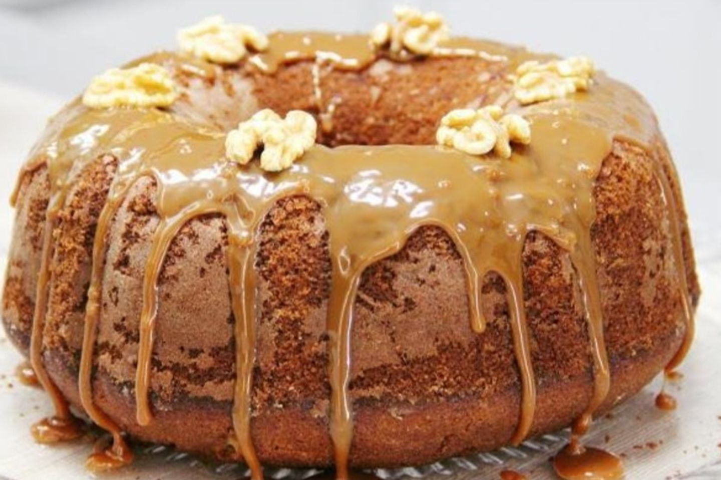 Date Cake With Date Sauce, Toffee, Nuts And Pecans, Medium Size