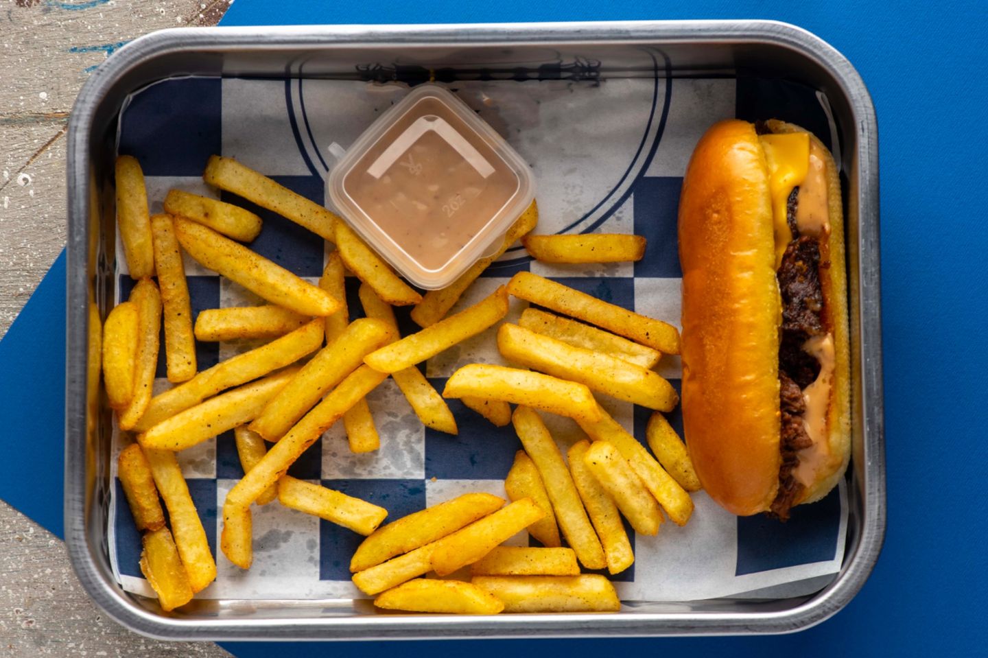 One Piece Brisket Sandwich With Fries