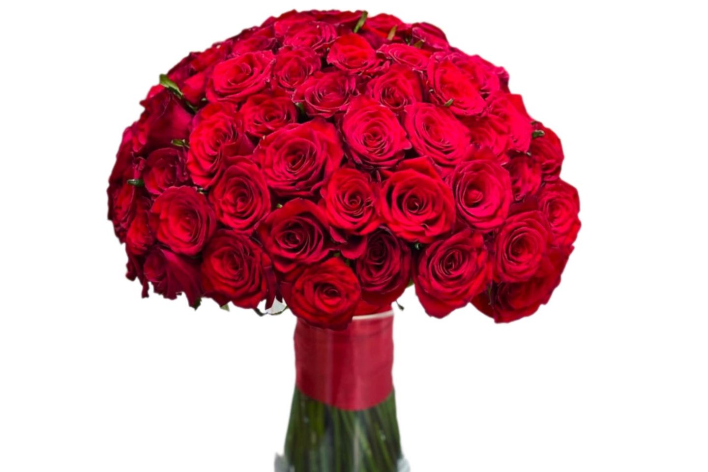 F25 Glass Flower Rose Red 100 Pic