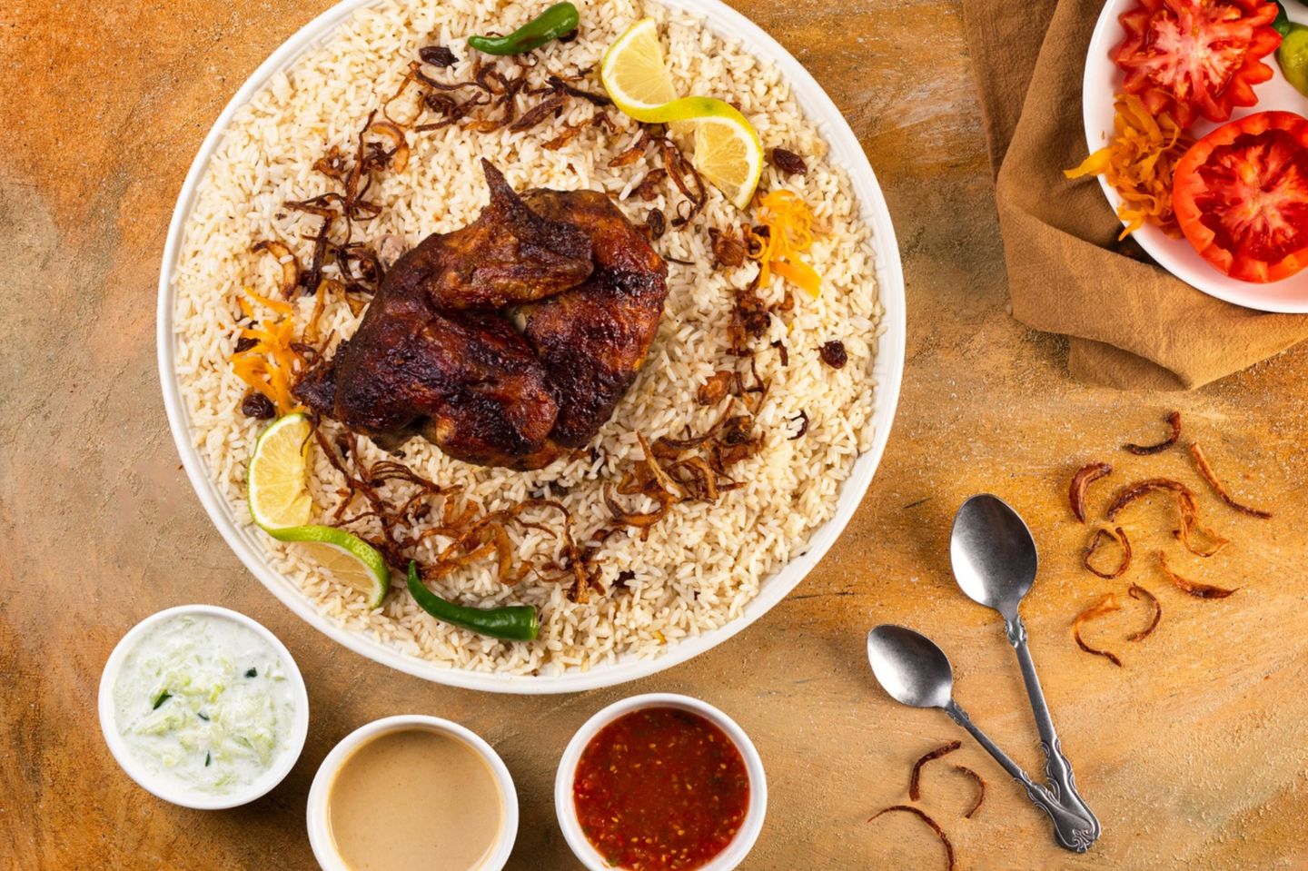 Half A Grilled Chicken With Rice