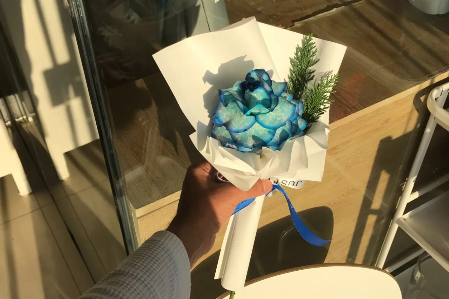 باقة ورد ازرق