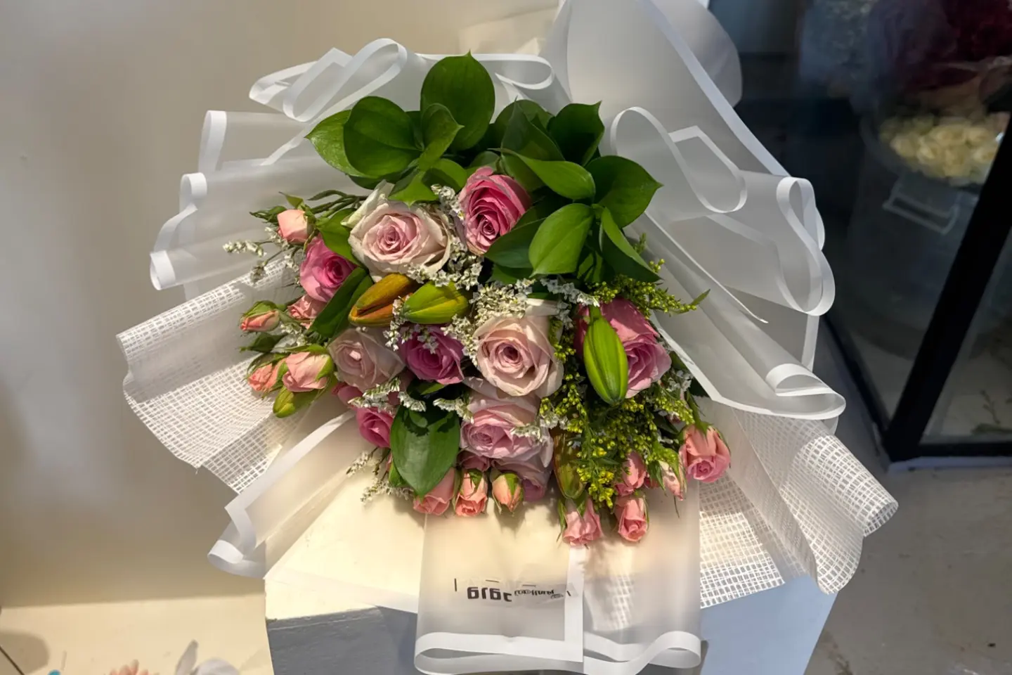 Bouquet Pinck Colore And Green