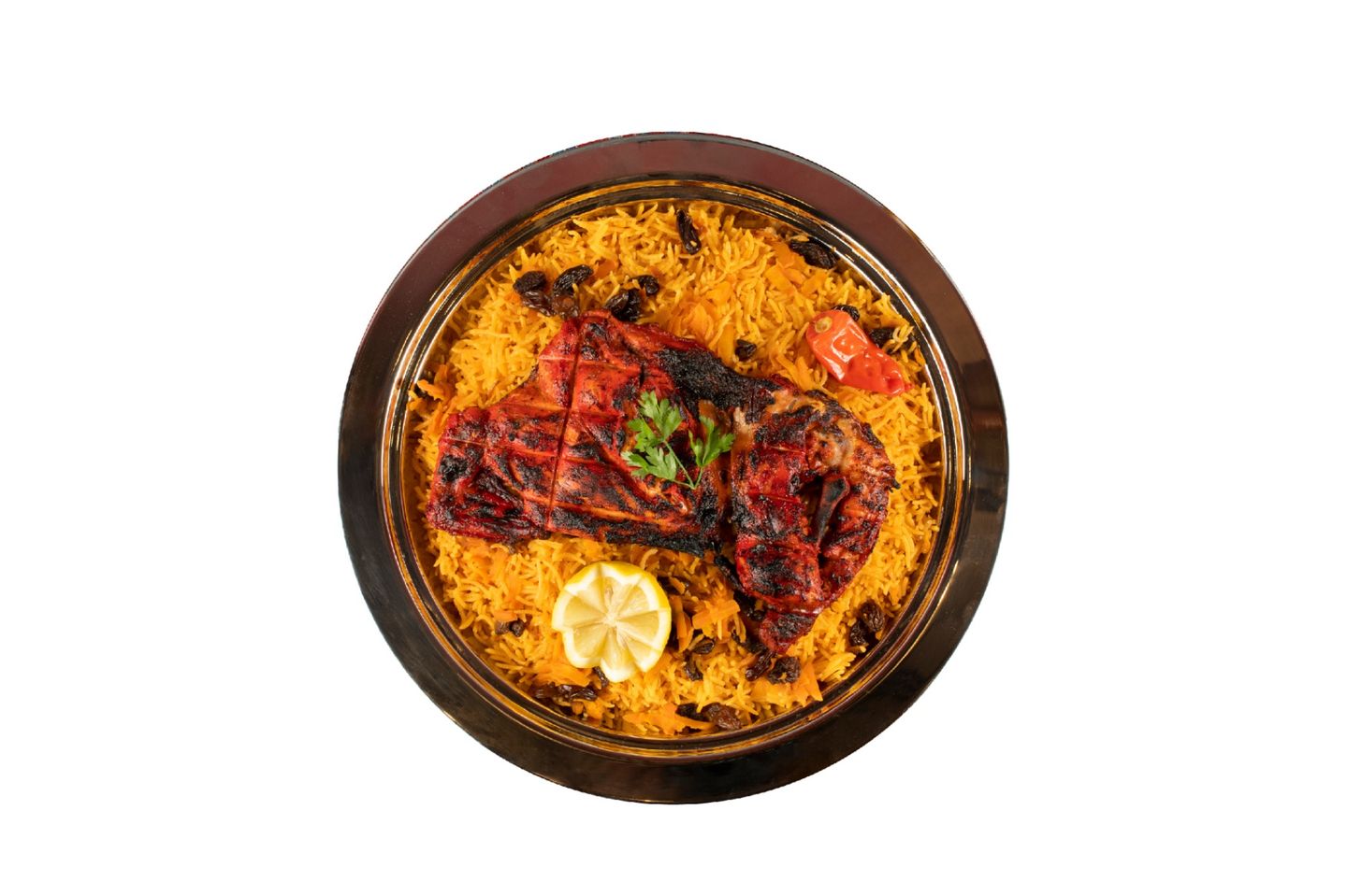 Half Spicy Chicken On Charcoal With Rice
